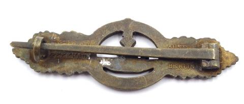 Kriegsmarine KM Navy U-Boat Clasp award in bronze by Schwerin in Bronze