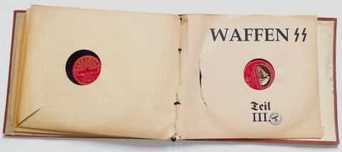 RARE Third Reich NSDAP Waffen SS set of gramophone records in etui, stamped