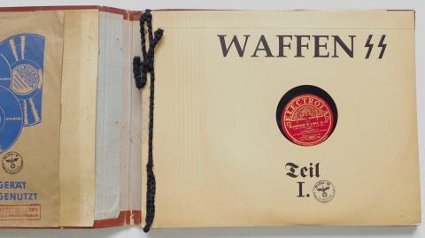 RARE Third Reich NSDAP Waffen SS set of gramophone records in etui, stamped