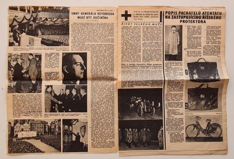 RARE WAFFEN SS TOTENKOPF concentration camp architect Reinhard Heydrich Assassination czech journal