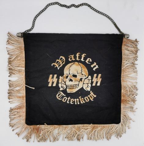 Rare Waffen SS totenkopf division flag banner pennant original orchestra by RZM