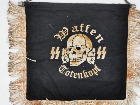 Rare Waffen SS totenkopf division flag banner pennant original orchestra by RZM