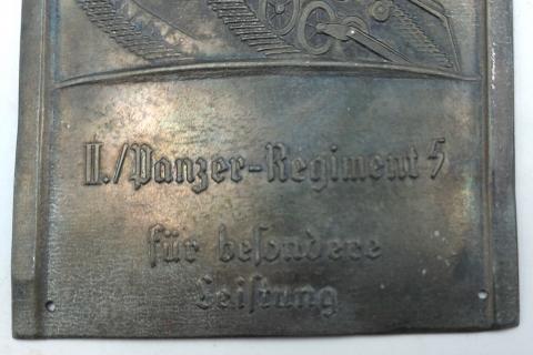 original WAffen SS Totenkopf PANZER DIVISION commemorative plate with tank sign original WAffen SS Totenkopf PANZER DIVISION commemorative plate with tank sign