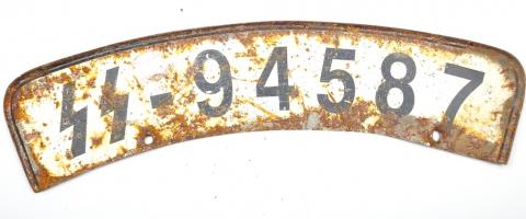 RARE waffen SS Totenkopf Panzer grenadier motorcycle licence plates set stamped