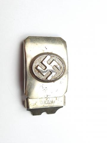 RARE WW2 German Nazi Third Reich Adolf Hitler Partisan Belt Buckle by D.R.G.M with swastika