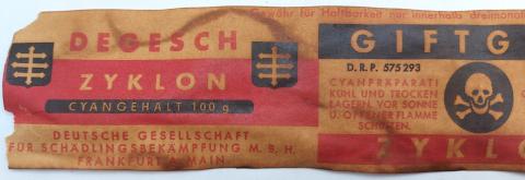 RARE Zyklon B canister label original for sale poison extermination can canister concentration camp holocaust