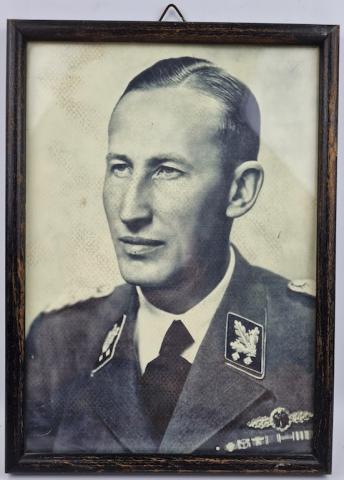 Reinhard Heydrich Concentration camp Architect - photo frame wartime period with a Waffen SS stamp on back