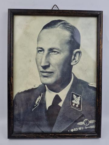 Reinhard Heydrich Concentration camp Architect - photo frame wartime period with a Waffen SS stamp on back