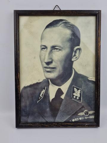 Reinhard Heydrich Concentration camp Architect - photo frame wartime period with a Waffen SS stamp on back