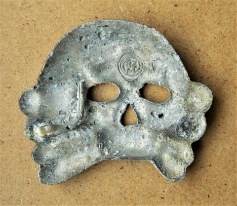 SS-allegemeine WAFFEN SS danziger early totenkopf visor cap skull by rzm RELIC ground found