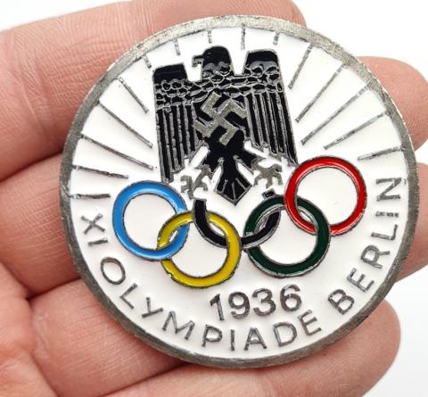 Third Reich Adolf Hitler NSDAP 1936 Berlin olympics Germany enamel pin