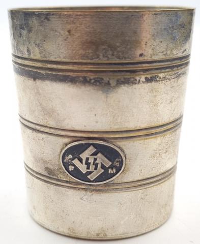 Third Reich Waffen SS contributors membership silverware cup marked for sale militaria