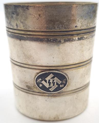 Third Reich Waffen SS contributors membership silverware cup marked for sale militaria