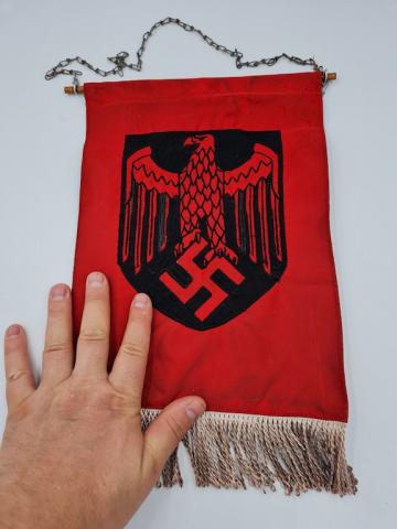 Third reich WWII Desktop wehrmacht administration pennant flag genuine artifacts
