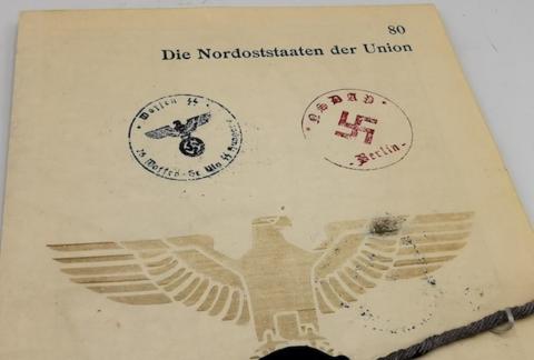 Waffen SS battlefield sealed MAP marked ss NSDAP stamps swastika
