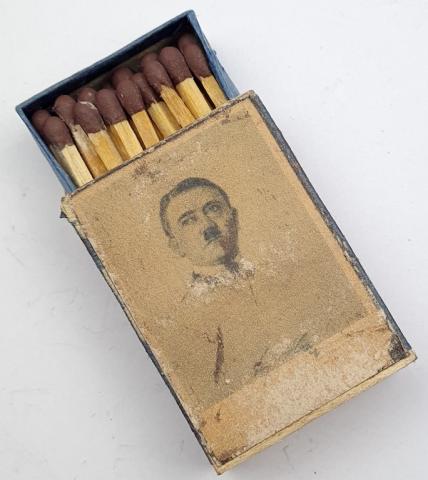 Very early Adolf Hitler photo on a WW2 period partisan matches box