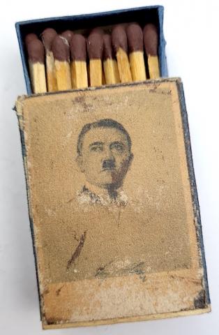 Very early Adolf Hitler photo on a WW2 period partisan matches box