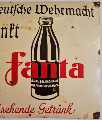 WW2 German Third Reich FANTA enamel large advertising sign
