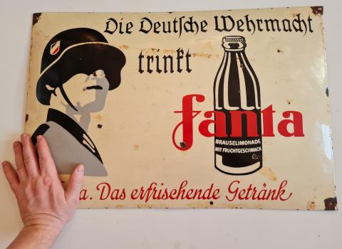 WW2 German Third Reich FANTA enamel large advertising sign