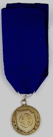 Waffen SS 5th Panzer division commemorative medaillon made as a medal with blue ribbon