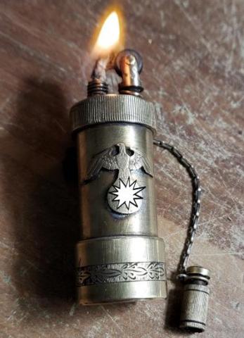 Waffen SS battle field lighter with SS runes and Third Reich eagle - WORKING CONDITION