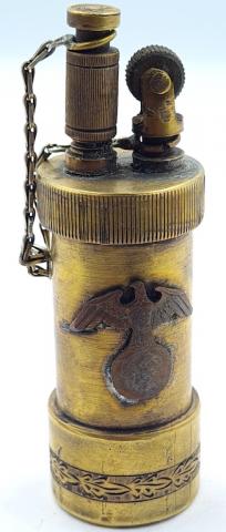Waffen SS battle field lighter with SS runes and Third Reich eagle - WORKING CONDITION