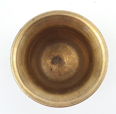 Waffen SS brass bowl for spices mortier gold kantine tool with SS runes on each piece