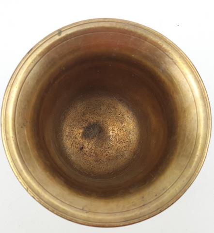 Waffen SS brass bowl for spices mortier gold kantine tool with SS runes on each piece