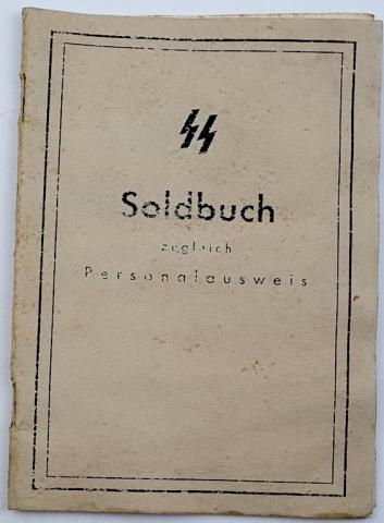 Waffen SS Empty - unissued SOLDBUCH ID Booklet totenkopf - panzer das reich