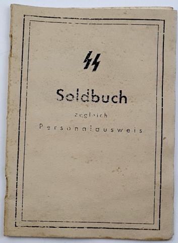 Waffen SS Empty - unissued SOLDBUCH ID Booklet totenkopf - panzer das reich