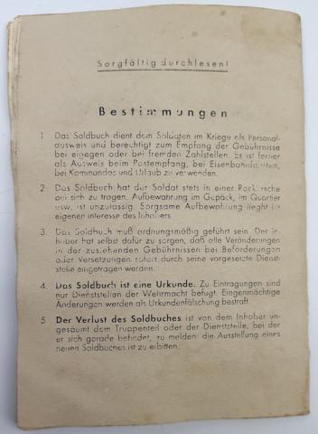 Waffen SS Empty - unissued SOLDBUCH ID Booklet totenkopf - panzer das reich