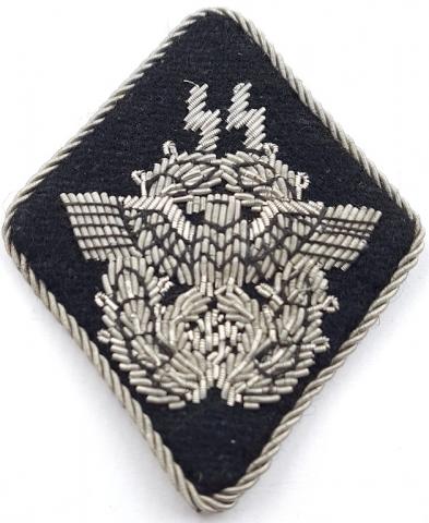 Waffen SS Gestapo Polizei Officer Diamond Sleve tunic collar tab flat wire