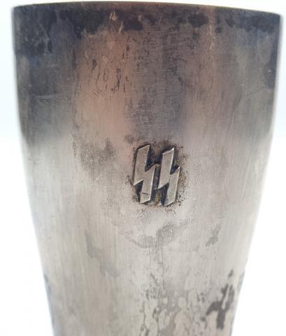 Waffen SS silverware cup runes marked kantine SS totenkopf original dealer