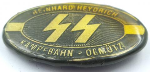 Waffen SS leader concentration camp Reinhard Heydrich death commemorative pin