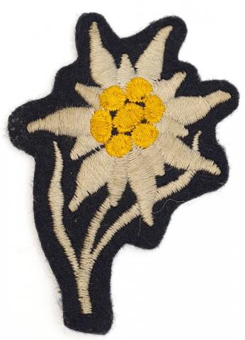 Waffen SS M43 cap mountain troops alpes patrol Edelweiss cloth patch