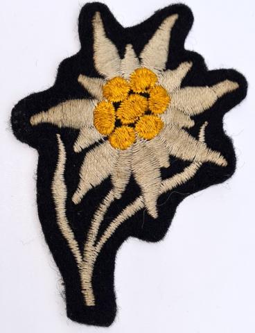 Waffen SS M43 cap mountain troops alpes patrol Edelweiss cloth patch