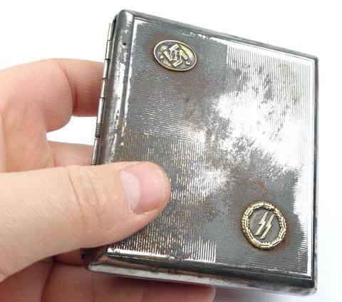 Waffen ss partisan membership cigarette case by RZM marked silverware original