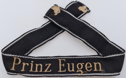 Waffen SS Prinz Eugen division tunic removed uniform cuff title by RZM