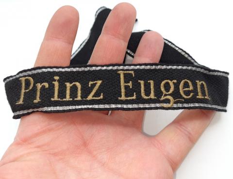 Waffen SS Prinz Eugen division tunic removed uniform cuff title by RZM