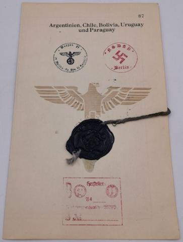 Waffen SS rare evacuation plan map sealed with ss stamps and third reich eagle