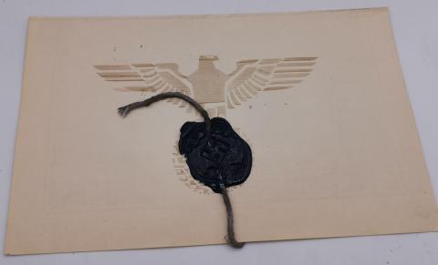 Waffen SS rare evacuation plan map sealed with ss stamps and third reich eagle
