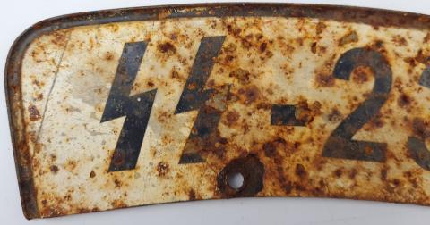 Waffen SS Totenkopf panzer original motorcycle licence plate front wheel moto harley davidson