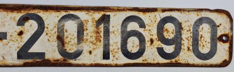 Waffen SS totenkopf division rare troops truck original licence plate panzer relic