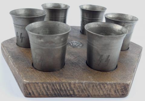 Waffen SS Totenkopf silverware set shooter cups skull ss runes original kantine