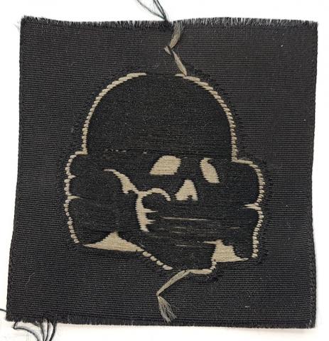 waffen ss totenkopf skull cloth M43 cap insignia NCO bevo patch