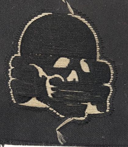 waffen ss totenkopf skull cloth M43 cap insignia NCO bevo patch