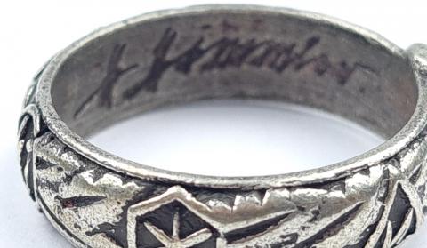 Waffen SS Totenkopf skull Honour Honor Himmler silver ring replika