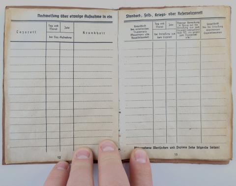 Waffen SS unused Soldbuch SS ID totenkopf panzer ausweis wehrpass