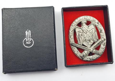 wehrmacht waffen ss general assault badge medal award silver by jfs in ldo case
