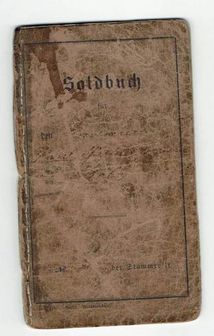 ww1 German soldier Id soldbuch with many entries and stamps
